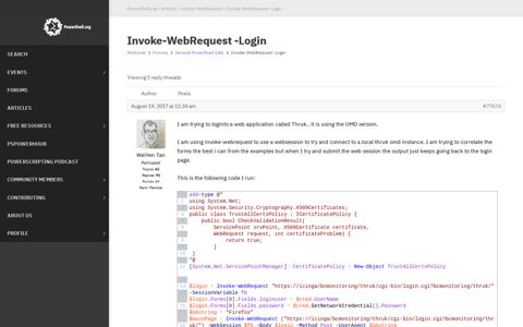 Topic: Invoke-WebRequest -Login | PowerShell.org