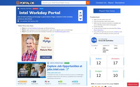 Intel Workday Portal