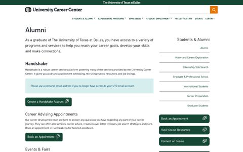 Alumni | University Career Center - UT Dallas Career Center