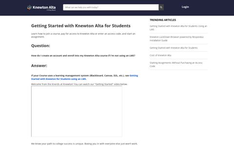 Getting Started with Knewton Alta for Students
