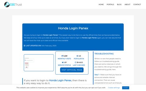Honda Login Panex - Find Official Portal - CEE Trust