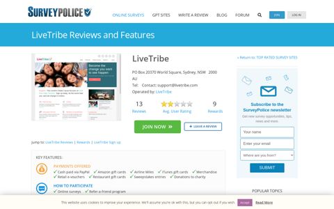LiveTribe Ranking and Reviews – SurveyPolice