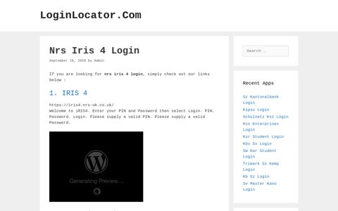 Nrs Iris 4 Login - LoginLocator.Com