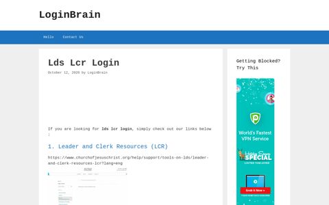 lds lcr login - LoginBrain