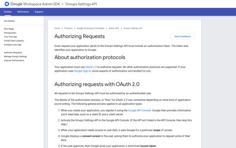Authorizing Requests | Groups Settings API | Google Developers