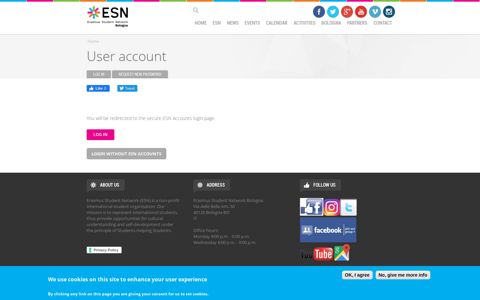 User account | ESN Bologna