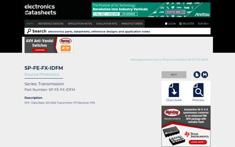 SP-FE-FX-IDFM from Source Photonics - Electronics Datasheets