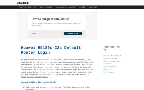 Huawei E5186s-22a - Default login IP, default username ...