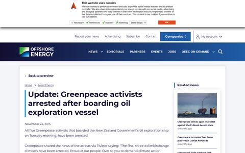 Update: Greenpeace activists arrested after boarding oil ...