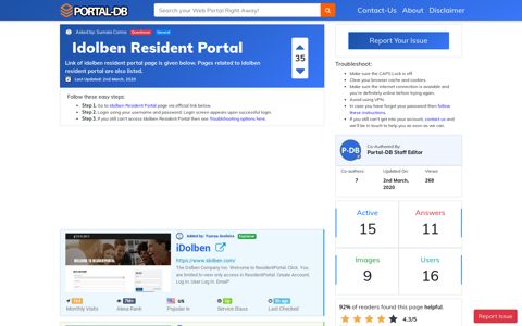 Idolben Resident Portal