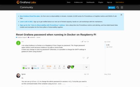 Reset Grafana password when running in Docker on ...