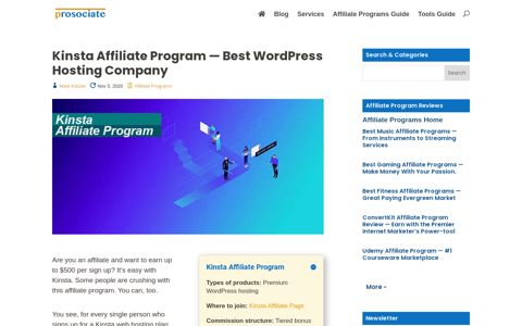 Kinsta Affiliate Program -- Best WordPress Hosting Company