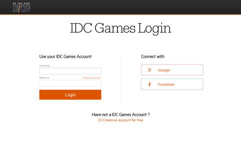 IDC Games Login