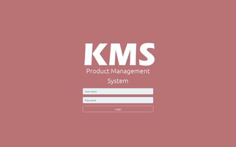 KMS Login - KMS Product Management System