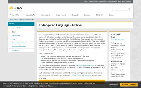 Endangered Languages Archive, Library, SOAS University of ...