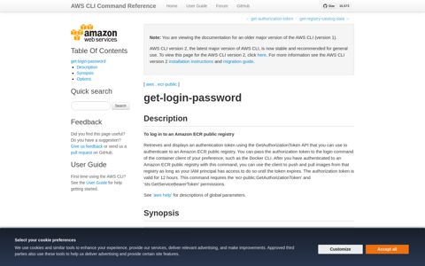 get-login-password — AWS CLI 1.18.187 Command Reference