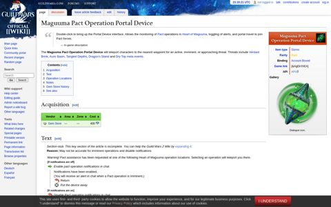 Maguuma Pact Operation Portal Device - Guild Wars 2 Wiki ...