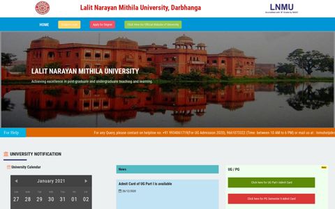 Lalit Narayan Mithila University, Darbhanga home index page ::