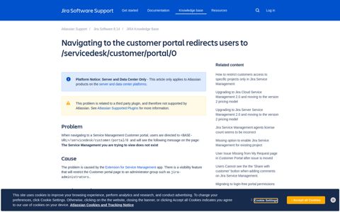 Navigating to the customer portal redirects users to ...