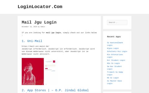 Mail Jgu Login - LoginLocator.Com