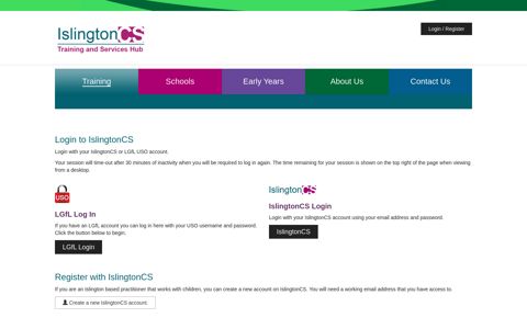Log In | IslingtonCS - Training and Services Hub
