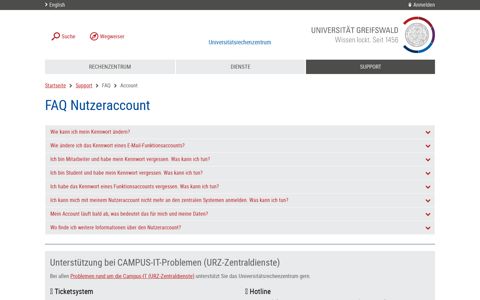 Account - Rechenzentrum - Universität Greifswald