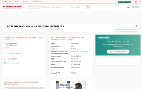 Interrisk Sa Vienna Insurance Group Centrala - Warszawa 00 ...