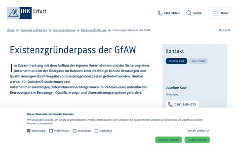 Existenzgründerpass der GfAW - IHK Erfurt
