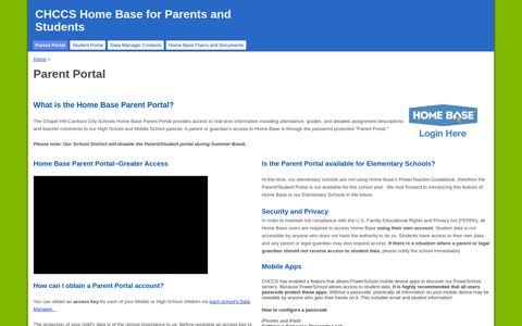 Parent Portal - CHCCS Home Base for Parents and Students