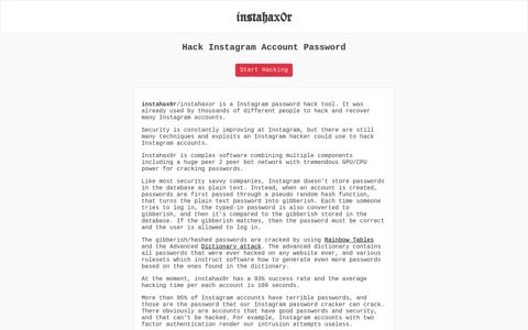 instahax0r - Instagram password hacker