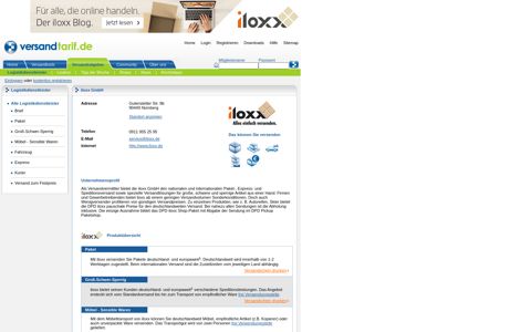 iloxx | Logistikdienstleister finden - versandtarif.de