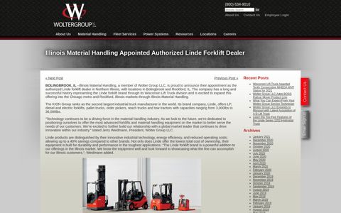 Illinois Material Handling Appointed Authorized Linde Forklift ...