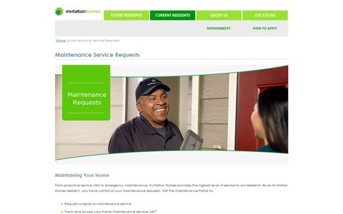 Maintenance Service Requests - Invitation Homes