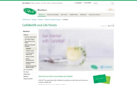 CaféWell® and Life Points - CDPHP