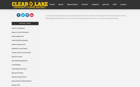 Student Portal Announcement - Clear Lake Community ...