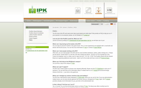 FAQ's - IPK Gatersleben