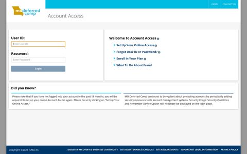 Log In - ICMA-RC Account Access
