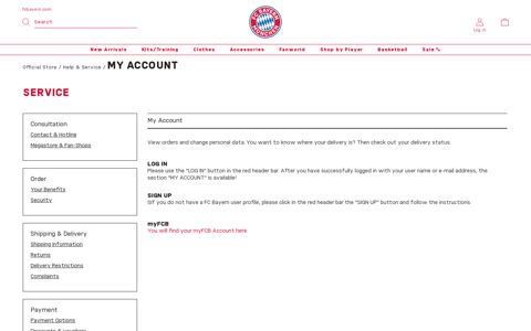My Account: myFCB Login | FC Bayern Munich online store