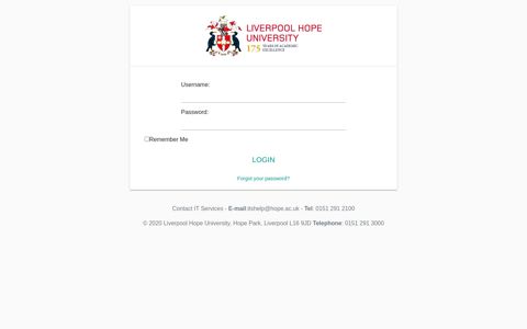 Log into Liverpool Hope University: Login