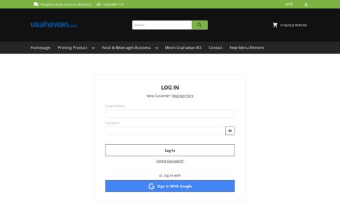 Account Login - Usahawan.Com | Printing Supplies | Heat Press