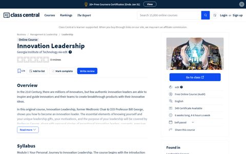 Free Online Course: Innovation Leadership from edX | Class ...
