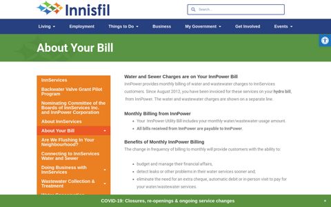 About Your Bill - - Town of Innisfil