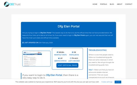Dfg Elan Portal - Find Official Portal - CEE Trust