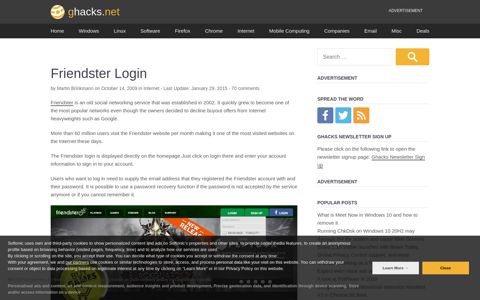 Friendster Login - gHacks Tech News