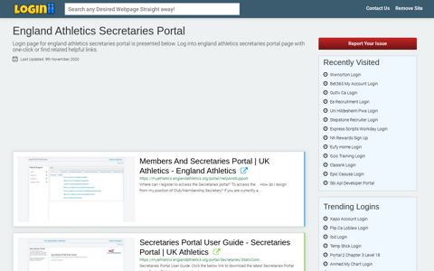 England Athletics Secretaries Portal - Loginii.com