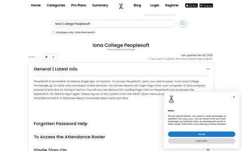 Iona College Peoplesoft - Summarized by Plex.page | Content ...