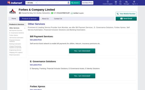 Forbes & Company Limited - IndiaMART