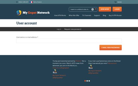 User account | My Expat Network