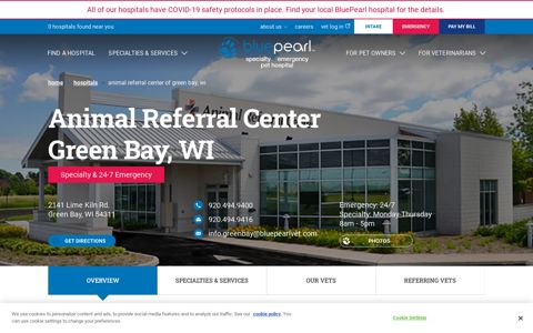 Animal Referral Center | Green Bay, WI | BluePearl 24/7 ...