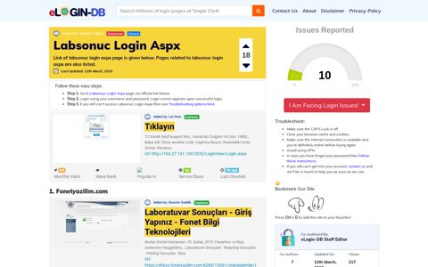 Labsonuc Login Aspx - A database full of login pages from all ...